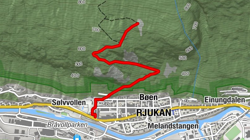 Sølvvollen - Bøen - Rjukan - Tinn