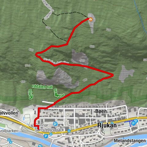 Sølvvollen - Bøen - Rjukan - Tinn