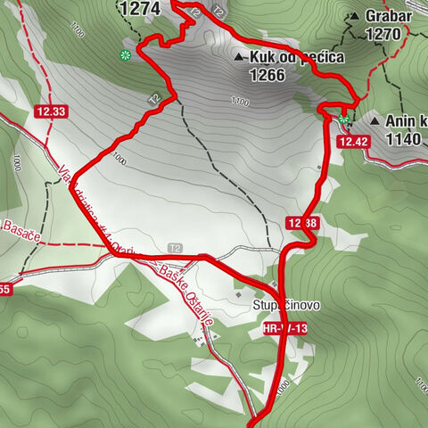 Baške Oštarije - Kiza - Kuk od pećica - Stupačinovo