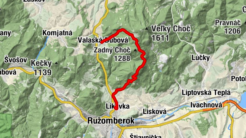 Likavka - Predný Choč - Kýčera - Valaská Dubová