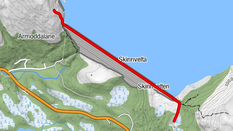 Eidfjord - Skinnvelten - Skinnvelta