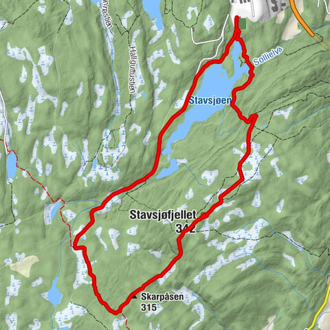 Malvik - Skarpåsen - Merkespynten - Stavsjøfjellet