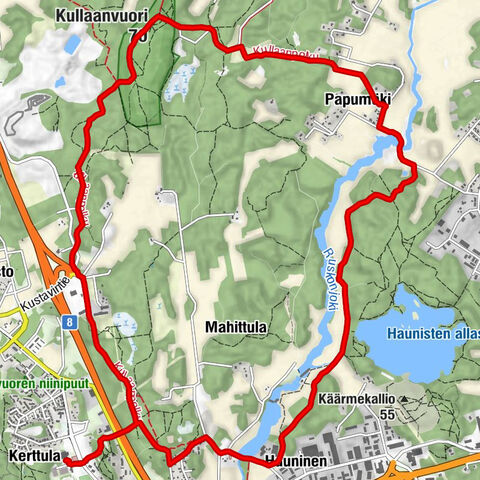 Kerttula - Raisio - Kullaanvuori - Papumäki
