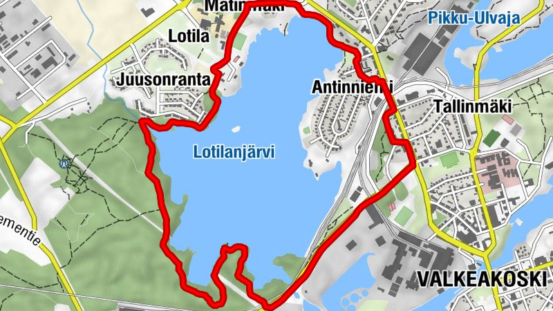 Matinmäki - Lotila - Juusonranta - Valkeakoski