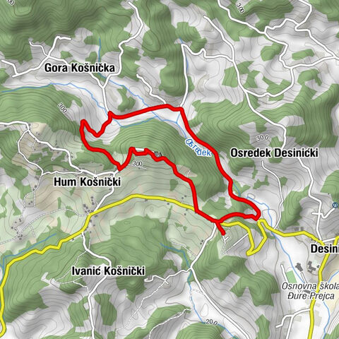 Grešna Gorica - Osredek Desinićki - Gora Košnička - Hum Košnički