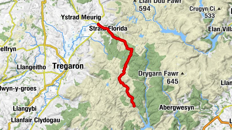 Pontrhydfendigaid - Strata Florida - Strata Florida Trailhead (Northernmost) - Soar-Y-Mynydd