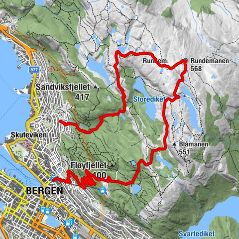 Bergen - Centralkirken Bergen - Rundemanen - Åsane