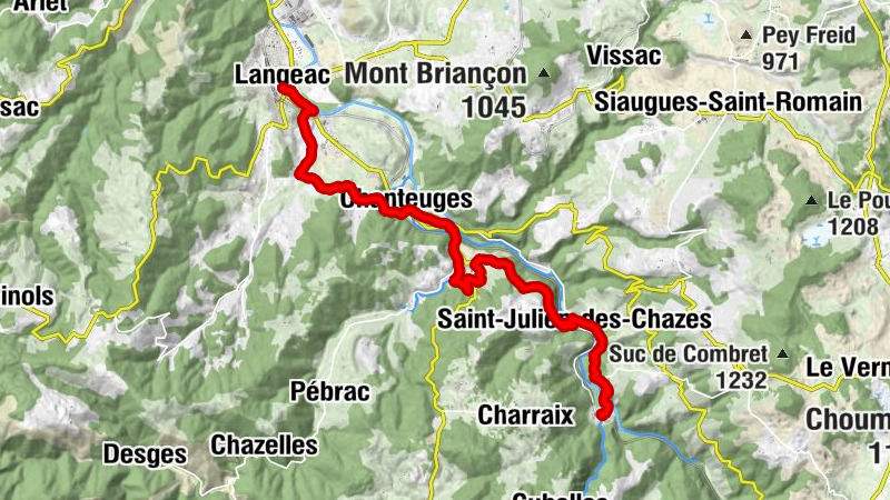 Langeac - Chadernac - Chapelle Sainte-Marie-des-Chazes - Prades