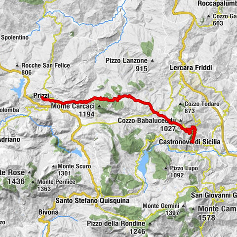 Prizzi - Rifugio forestale Colobria-Carcaci - Chiesa Santa Rosalia - Castronovo di Sicilia