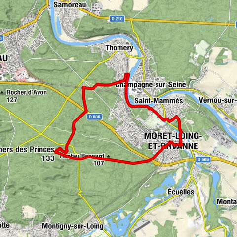 Saint-Mammès - Moret-Loing-et-Orvanne - Rochers des Princes