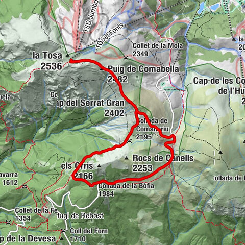 Forat dels Eugassers - la Tosa - Puig de Comabella - Bagà