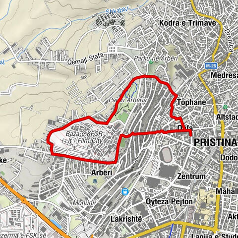 Prishtinë - Tophane - Arbëri - Qafa