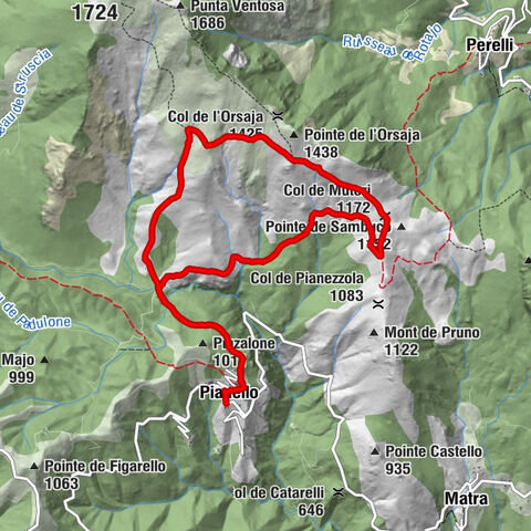 Église Sainte-Cécile - Pianello - Chapelle Saint-Vincent - Col de Muteri