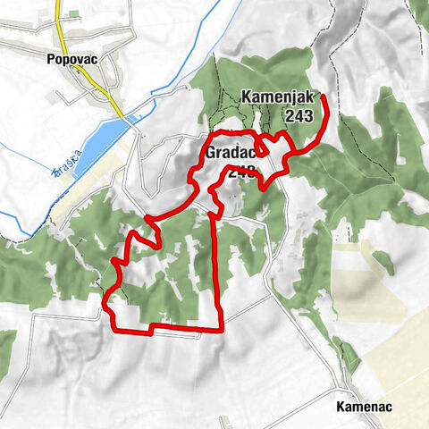 Popovac - Gradac - Kamenjak - Vidikovac vina Belje