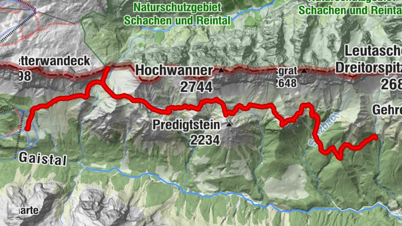 Wetterstein Hütte - Rotmoosalm - Mitterjöchl - Hochfeldern-Alm