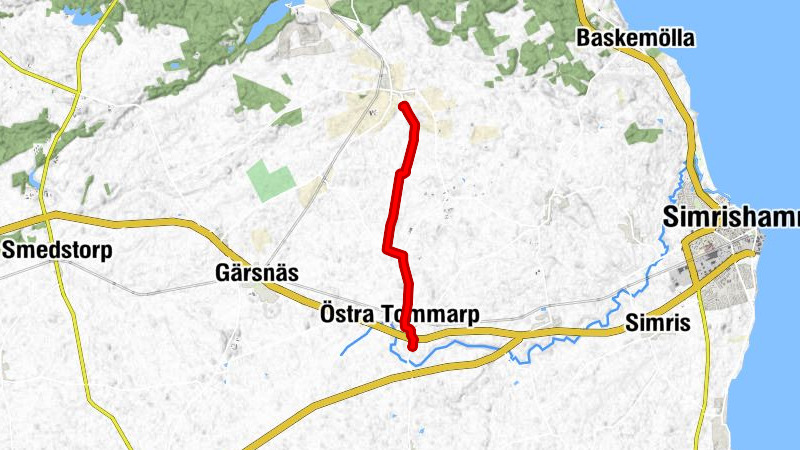 Östra Vemmerlövs kyrka - Södergårdarna - Östra Tommarp - Östra Tommarps kyrka