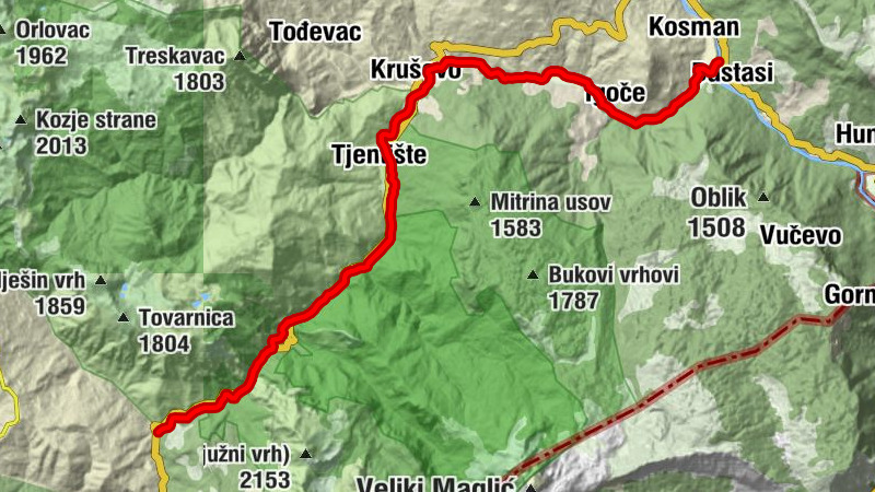 Тјентиште - Tjentište - Kruševo - Чурево