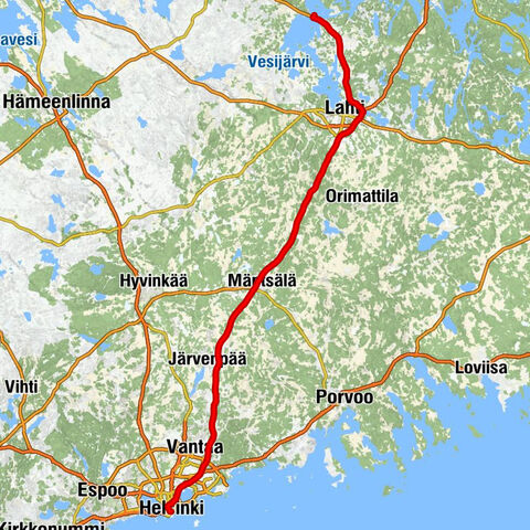Helsinki - Mäntymäki - Käärmekallio - Vanha Vääksy