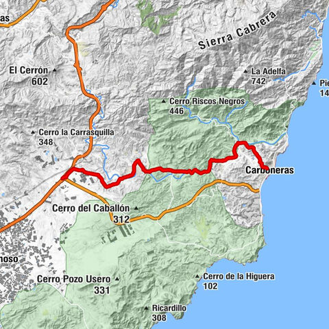 Carboneras - La Rellana de la Cruz - Cañada de Don Rodrigo - Sorbas