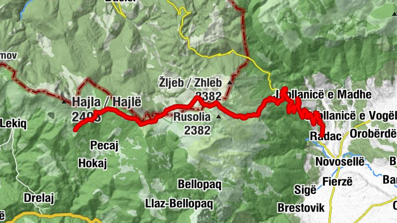 Radac - Restaurant Te Kulla - Hajlë - Qafa Gjonit