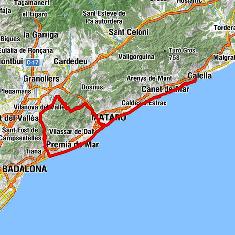 Calella - Roca Grossa - Mare de Déu del Carme - Mirador Lluís Companys