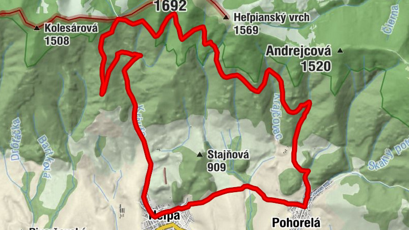 Heľpa - Hore vrchom - Espresso pod Orlovou - Kostol Sv. Michala