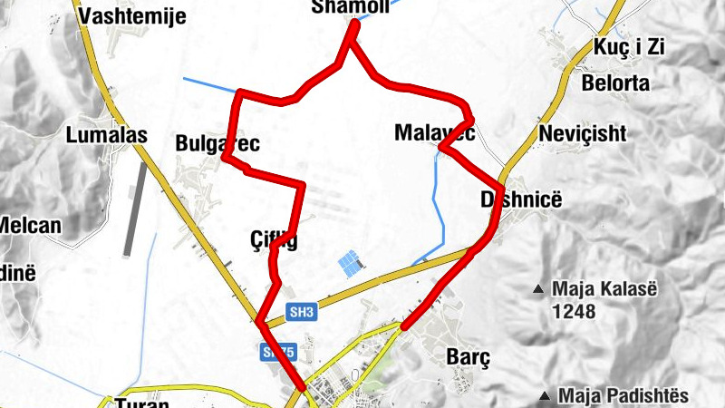 Korçë - Dishnicë - Vll. Bregu - Malavec