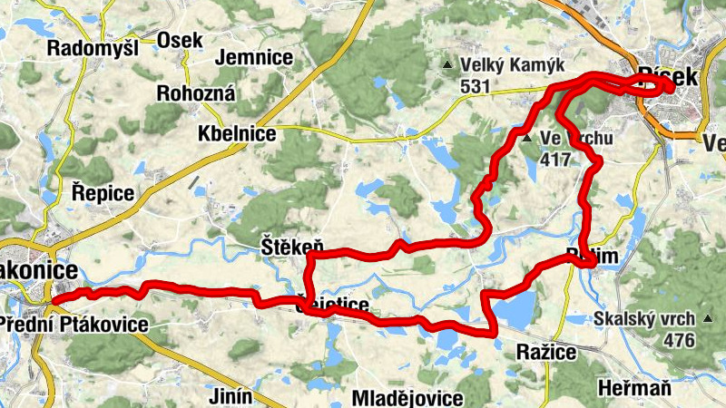 Nádražní restaurace - Kostel svatého Vavřince - Písek - Strakonice