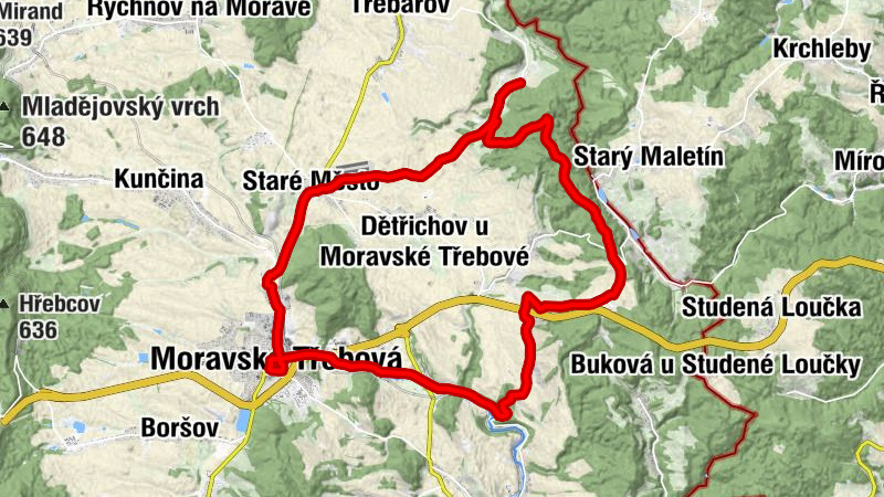 Petrušov - Kaple Panny Marie - Karlín - Moravská Třebová