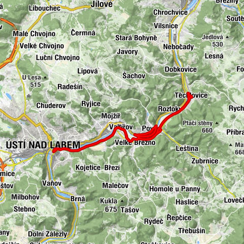 Těchlovice - Přerov - Roztoky - Ústí nad Labem