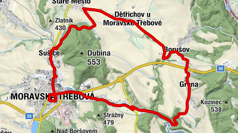 Moravská Třebová - Sušice - Bílá Studně