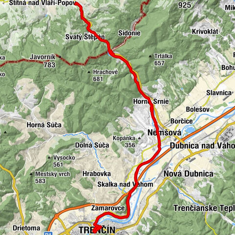 Bylnice - sv. Jána Nepomuckého - Nemšová - Vlársky priesmyk