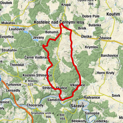 Kostelec nad Černými lesy - Prusice - Nučice - Výžerky