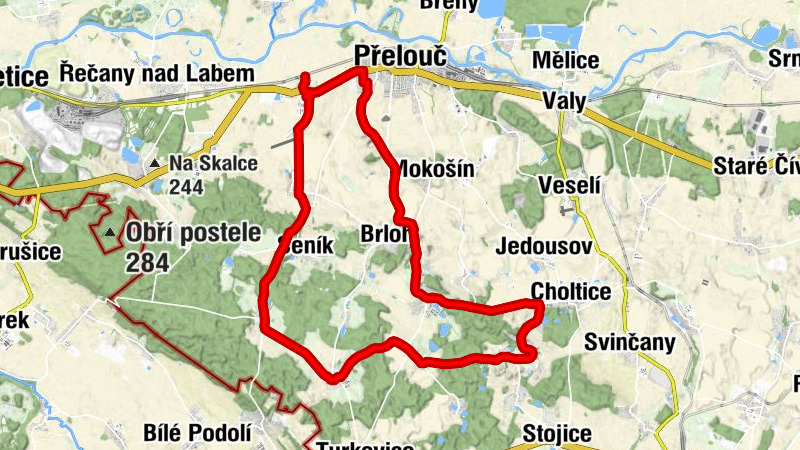 Lhota - Škudly - Kozašice - Přelouč