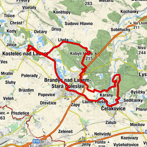 Stará Boleslav - Obecní hospoda - Kostelec nad Labem - Brandýs nad Labem-Stará Boleslav