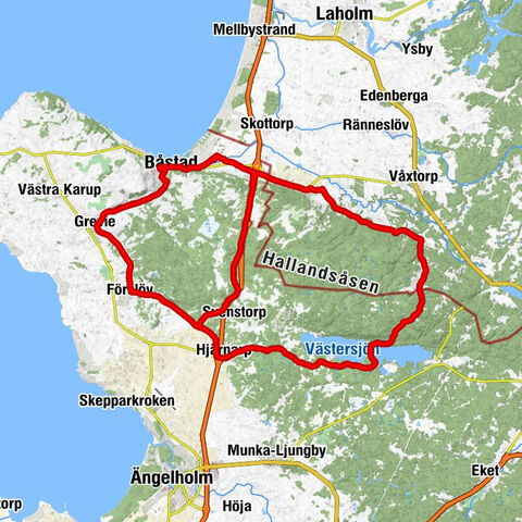 Båstad - Malens Krog - Hjärnarps kyrka - Östra Karups kyrka