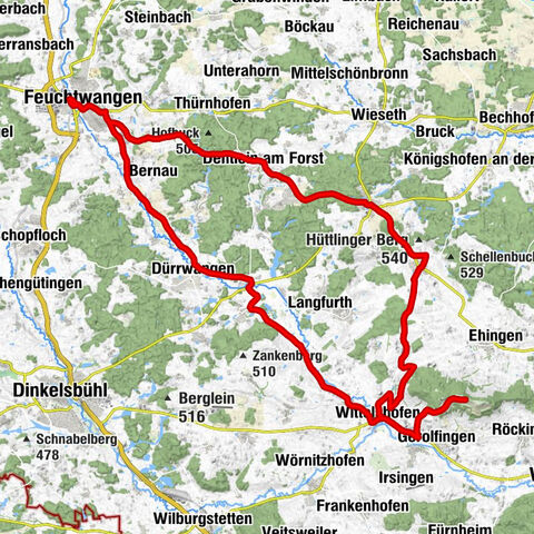 Feuchtwangen - Wachsenberg - Hesselberg - St. Leonhard