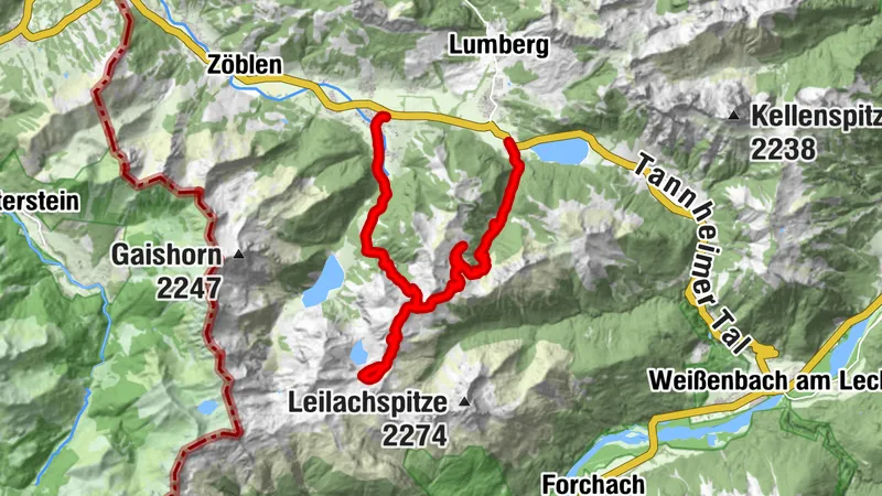 Landsberger Hütte (1.805 m) - Rote Spitze (2.130 m) - Steinkarspitze (2.015 m)