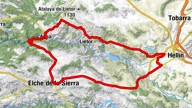 Elche de la Sierra - El Villarejo - La Sarguilla - Aýna