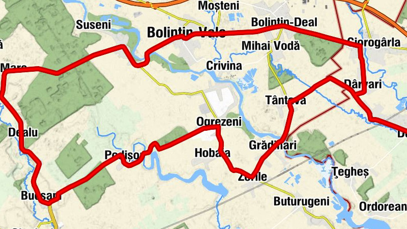 Ciorogârla - Șontropel - Biserica Bolintin-Vale - Grădinari