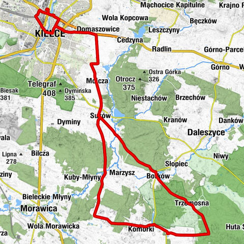 Kielce - Kościół pw. Matki Bożej Częstochowskiej w Mójczy - Kościół pw. Matki Bożej Częstochowskiej w Szczecnie - Sady