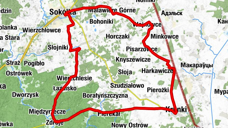 Sokółka - Nowa Kamionka - Krynki
