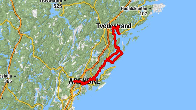 Stoa - Arendal - Hvalåsen - Tvedestrand kirke