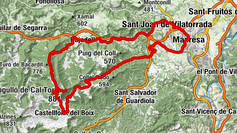 Manresa-Baixador - Sant Francesc de Paula - Cogulló de Cal Torre - Manresa