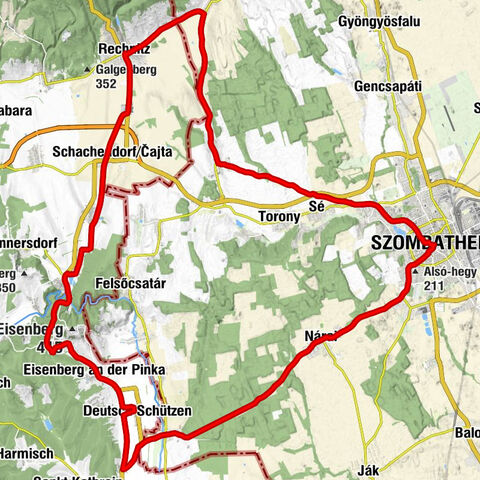 Rechnitz - Szent József kápolna - Szent Mihály templom - Gasthaus „Am Schlossberg“ Cserer