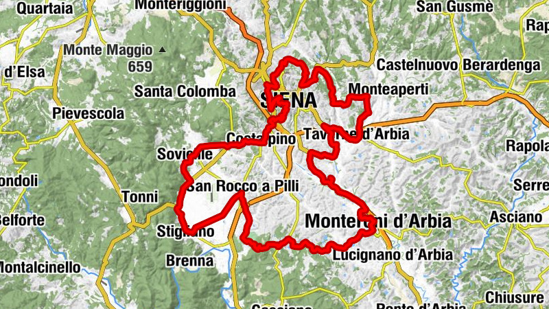 Colle Malamerenda - Poggio Santa Croce - Colle Pinzuto - Isola d'Arbia