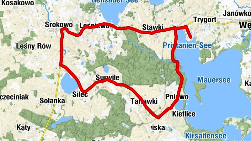 powiat węgorzewski - Stawki - Leśniewo - Srokowo