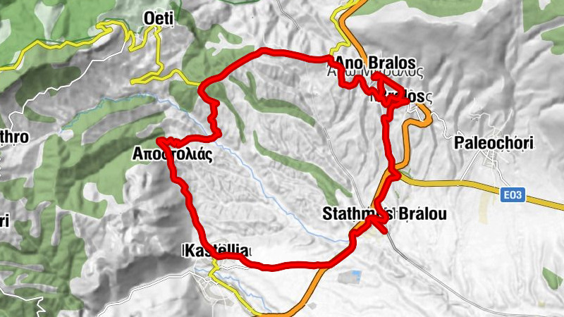 Μπράλος - Σταθμός Μπράλου - Ιερός ναός Αγ. Αθανασίου - Καστέλλια