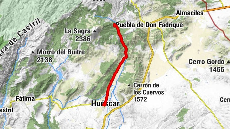Huéscar - Molino de la Carrasca - Cueva Letreros de los Mártires