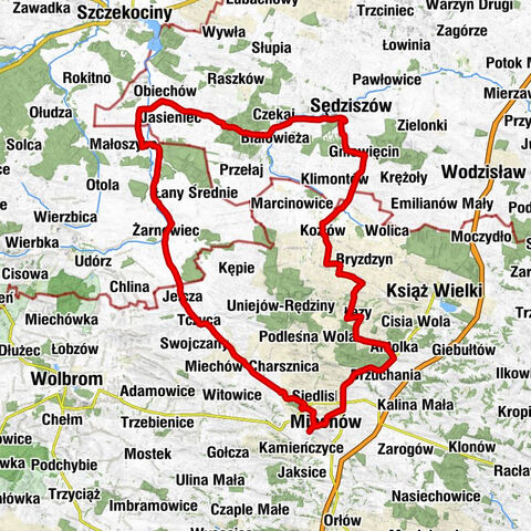 Miechów - Zajazd - Kościół pw. Nawiedzenia Najświętszej Maryi Panny w Obiechowie - Kościół pw. Świętego Wojciecha w Łanach Wielkich